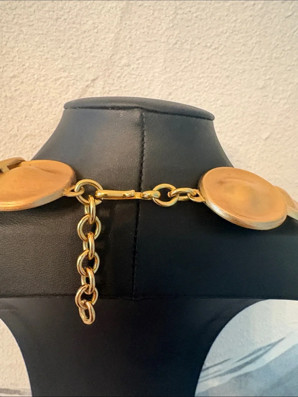 Vintage Heavy Gold Disc Collar Necklace Statement Executive Fashion Jewelry